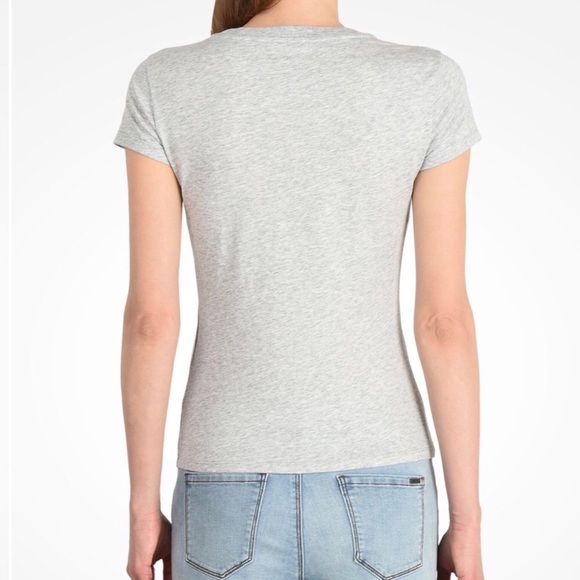 NWT Armani Exchange Sequined Logo Short Sleeve Crew Neck Heather Gray Tee Sz XS - Picture 2 of 11
